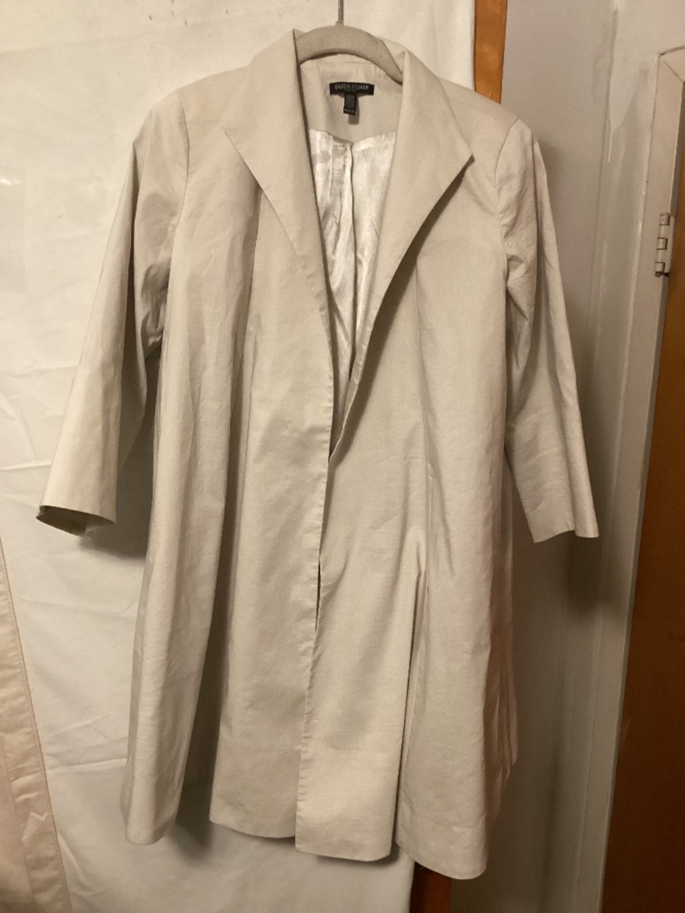 Eileen Fisher Ramieopen jacket baby doll style with gold glisten Sz, PP/TP